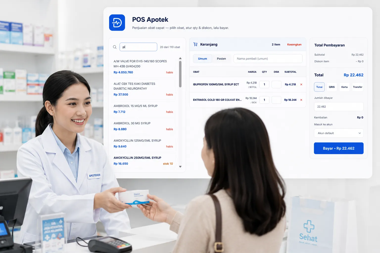 Kasir apotek di DHealthcare